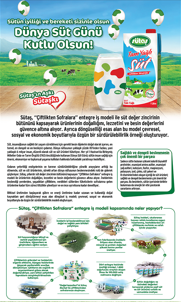 Sütaş’ın “Çiftlikten Sofralara” iş modeli üretim ve verimliliği artırıyor