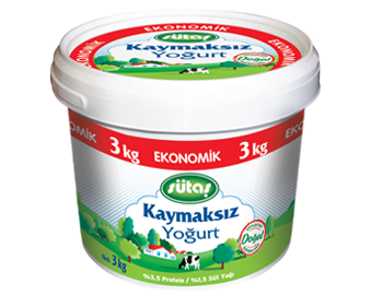 Sütaş Yarim Yagli Kaymaksiz Yogurt 3 kg